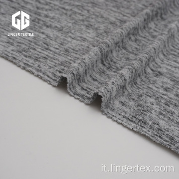 Tessuto Hacci in poliestere grigio melange per maglione